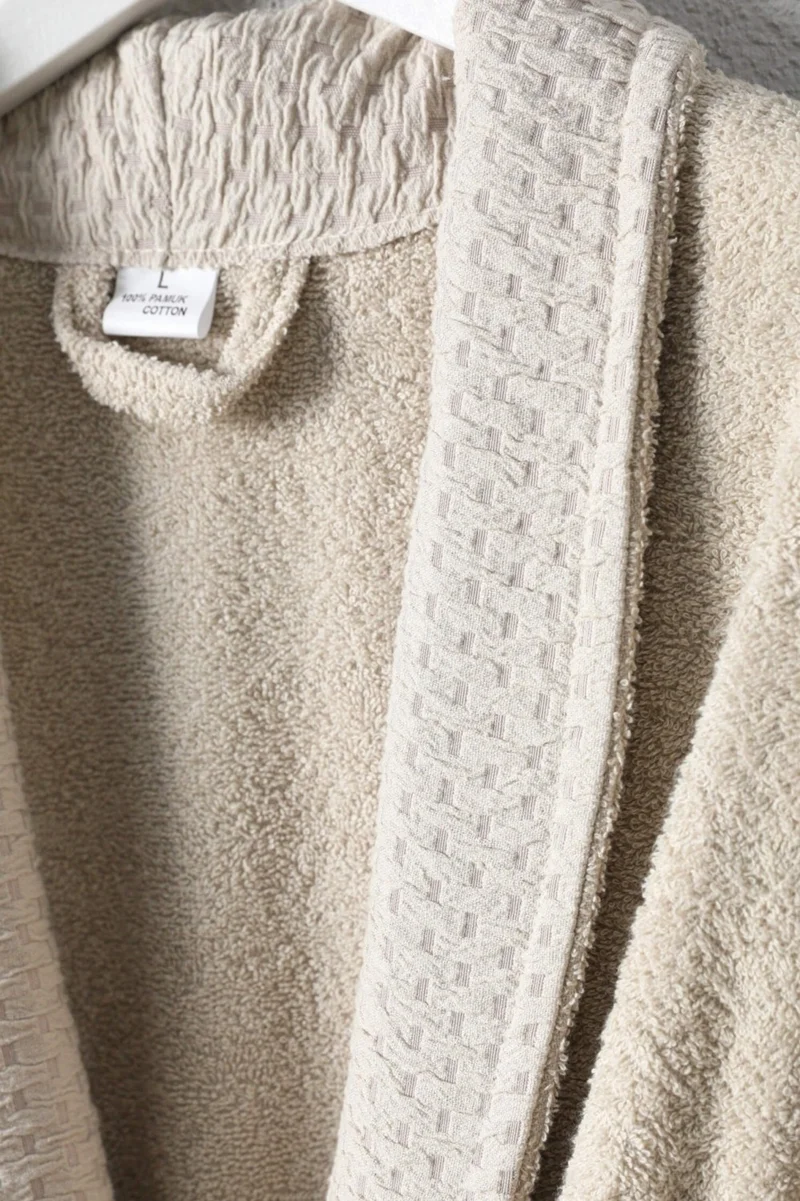 فافورا Tuwa Unisex Cotton L Size Single Bathrobe Set - Beige