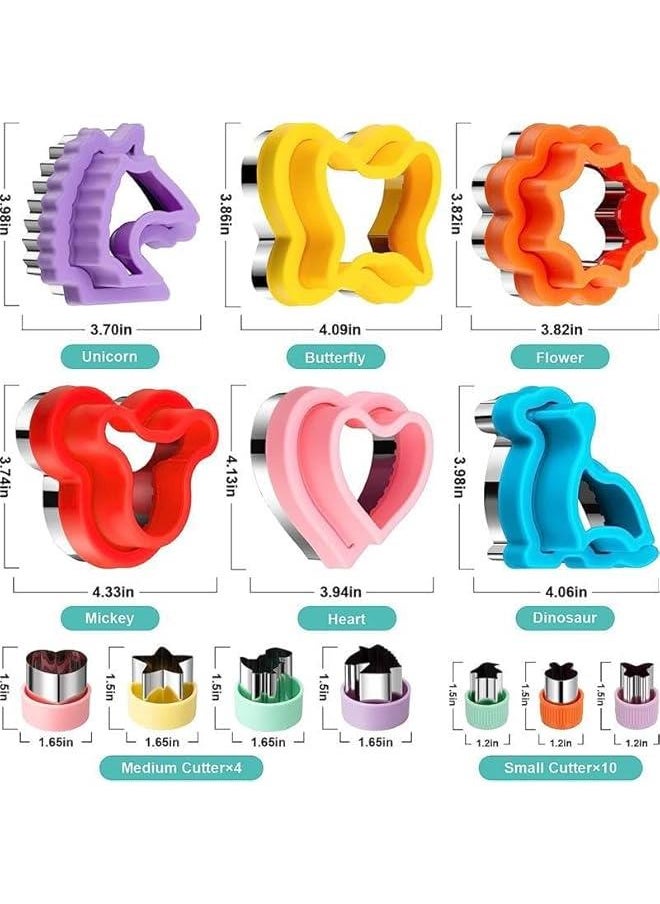 RYNX - 48 PCS Sandwich Cutter and Sealer Set Heart Cookie Cutters Fruit Vegetable Cutter Bread Decruster Pancake Maker Different Shape DIY Mold for Boys Girls. - Image 1