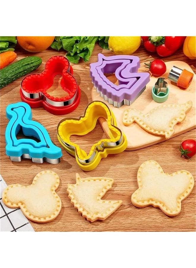 RYNX - 48 PCS Sandwich Cutter and Sealer Set Heart Cookie Cutters Fruit Vegetable Cutter Bread Decruster Pancake Maker Different Shape DIY Mold for Boys Girls. - Image 1
