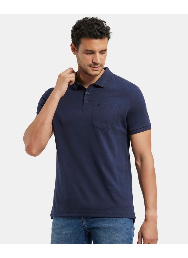 JOCKEY - Jockey Men's Regular Fit Half Sleeved Polo T-Shirt with chest Pocket 3913_Navy_XXL - Image 1