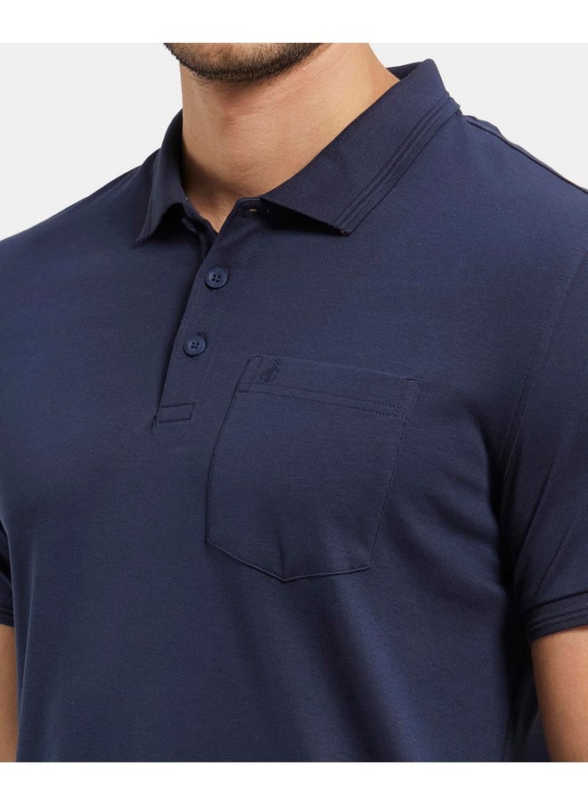JOCKEY - Jockey Men's Regular Fit Half Sleeved Polo T-Shirt with chest Pocket 3913_Navy_XXL - Image 1