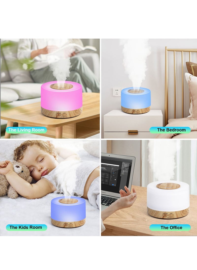 SKY-TOUCH - Essential Oil Diffuser 700ml, Upgraded Aromatherapy with 4 Timer and 7 Color Lights, Cool Mist Humidifier with Auto Shut-off Function, BPA-Free for Home, Bedroom, Office - Image 1