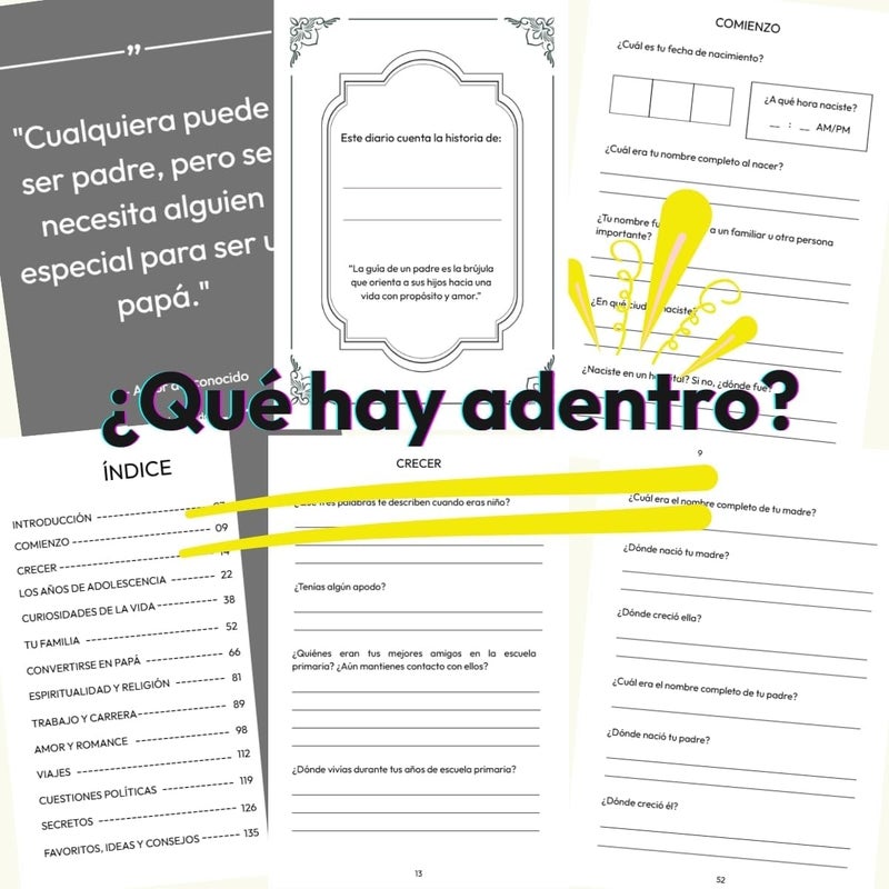 XKFCFC Papá, Quiero Conocer tu Historia De Vida (Tapa dura): Regalos sentimentales para hombres – Perfectos para cumpleaños, Día de Acción de Gracias, Día del Padre y Navidad - Image 4