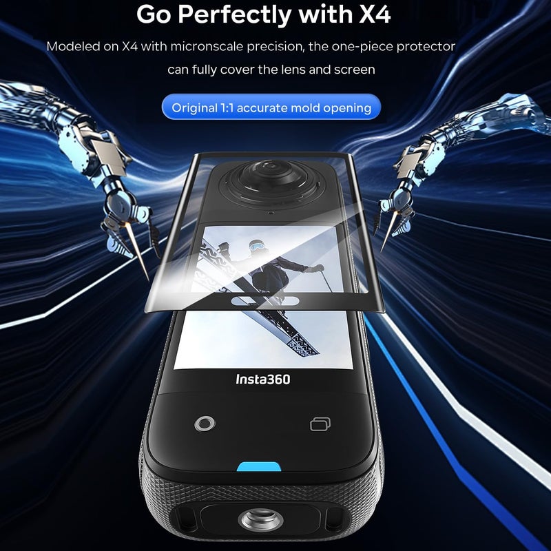 debous Insta 360 X4 X5 Screen Protector for Insta360 X4 X5 X 4 5 Anti-scratch Tempered Glass Clera Hard Protective Film Cover Shield (3pack) - Image 2