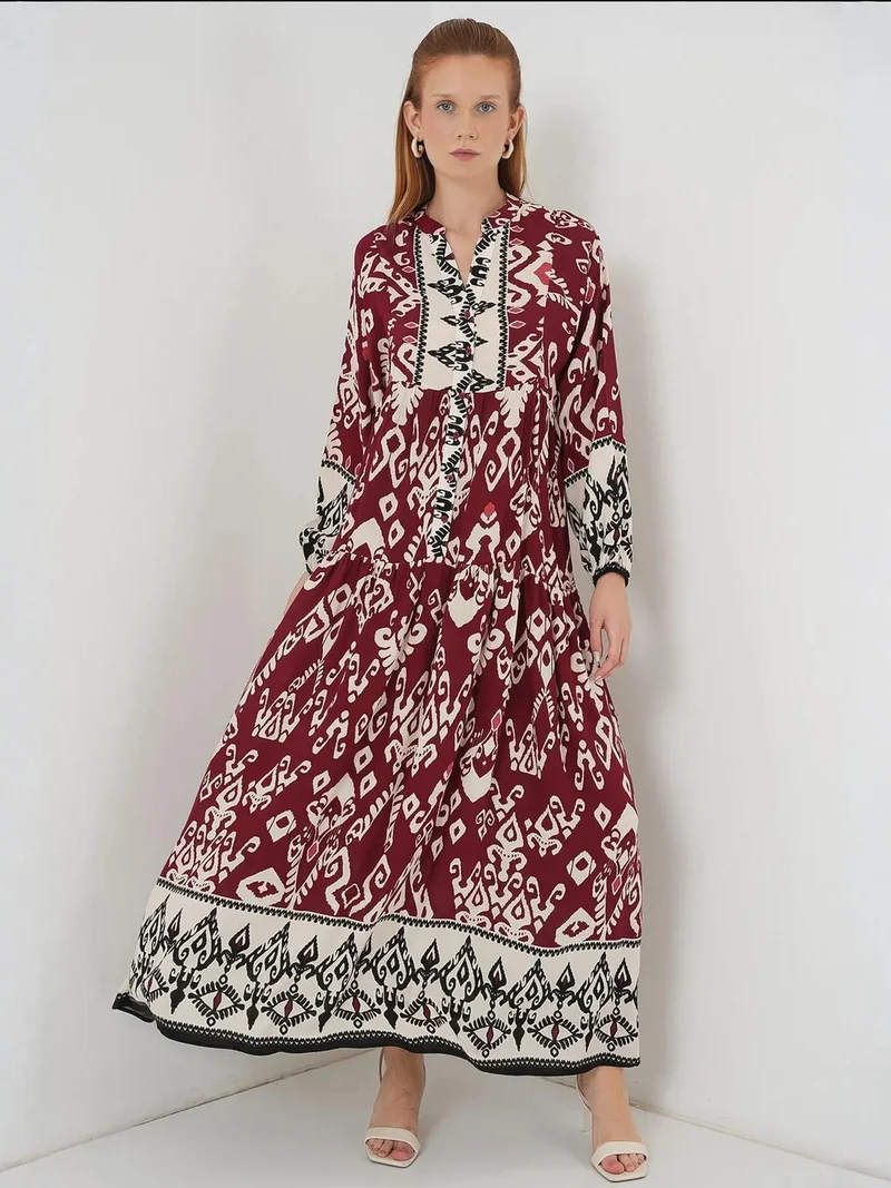 BIG DART BDART Patterned V-Neck Maxi Dress