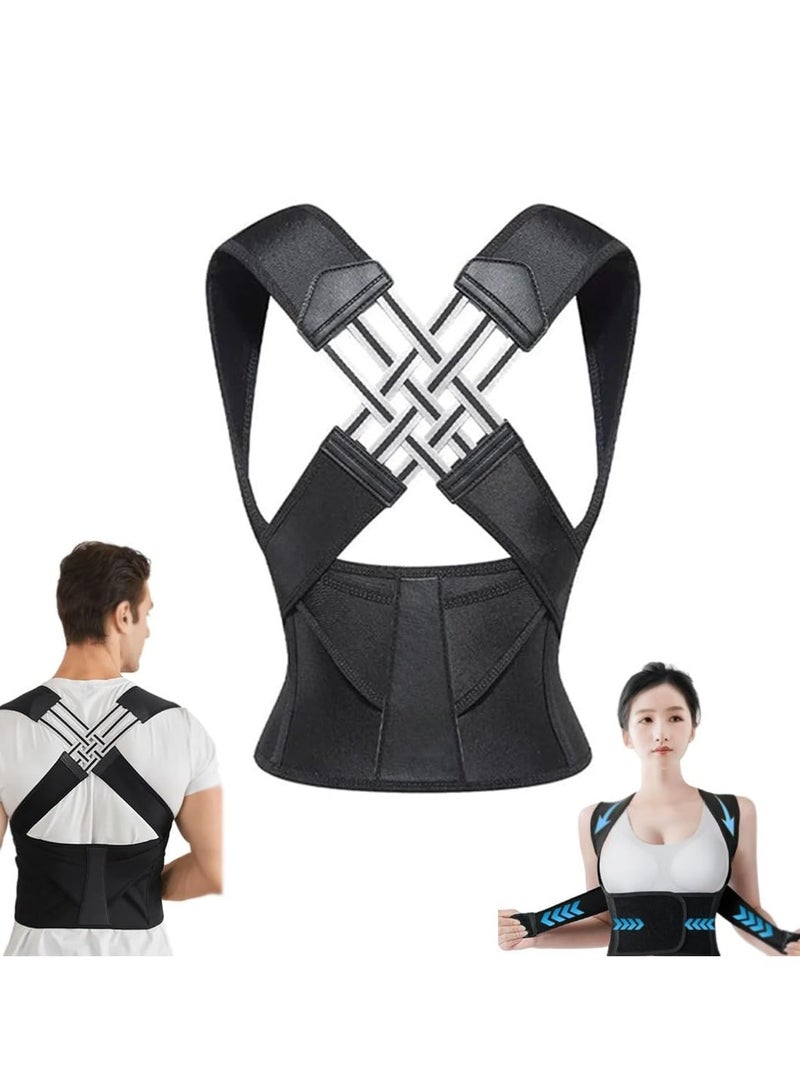 Adjustable Posture Corrector Brace, Back Straightener for Middle and Upper Spine Support, Shoulder Posture Brace for Women and Men - Image 1