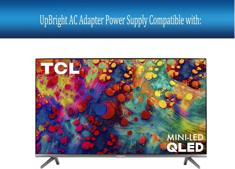 UPBRIGHT 2 Prong AC Power Cord Cable Charger Compatible with TCL Roku 55" 65" 75" Class 6 Series R635 55R635 65R625 65R635 75R635 75S431 75S435 75-R635 4K UHD Mini-LED QLED Dolby Vision HDR Smart TV - Image 4