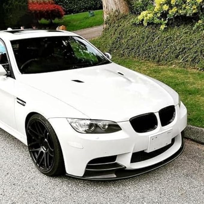 FINMOKAL Carbon Fiber Look Front Bumper Spoiler Lip Compatible with BMW 3 Series E90 E92 E93 M3 2006-2012 2013 - Image 4