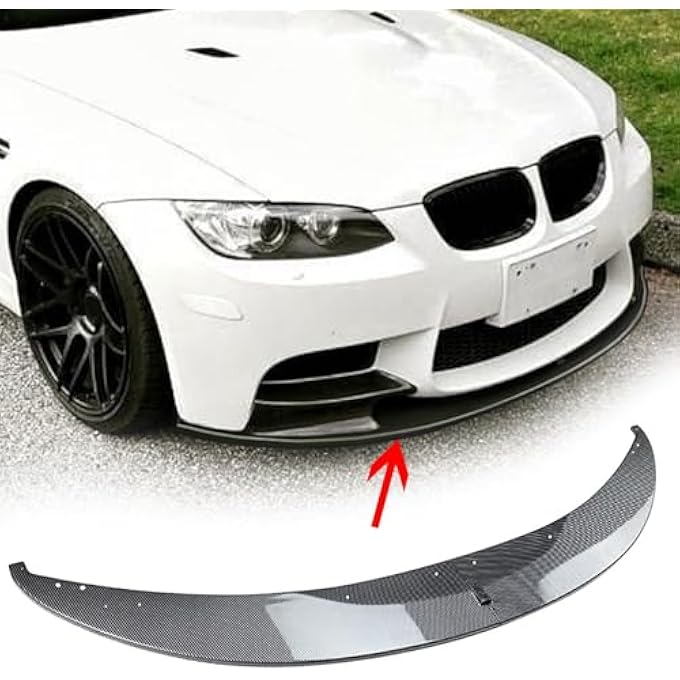 FINMOKAL Carbon Fiber Look Front Bumper Spoiler Lip Compatible with BMW 3 Series E90 E92 E93 M3 2006-2012 2013 - Image 3