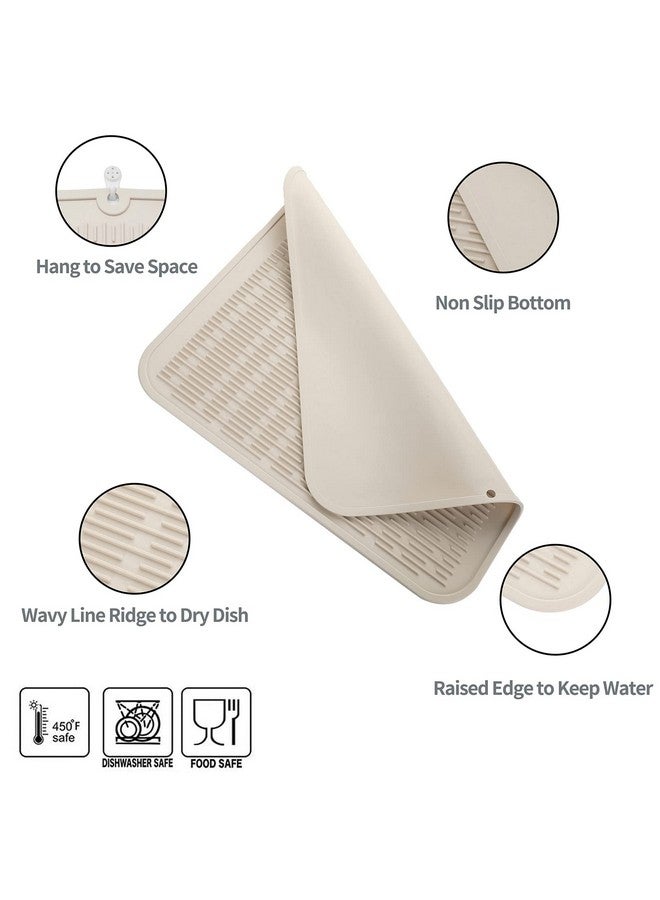 MicoYang MicoYang Silicone Dish Drying Mat for Multiple Usage,Easy clean,Eco-friendly,Heat-resistant Silicone Mat for Kitchen Counter or Sink,Refrigerator or Drawer Liner Tapioca XL 18 inches x 16 inches  - Image 3