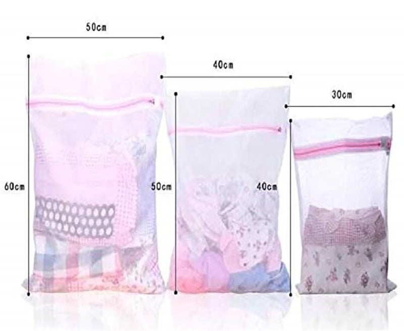 Finex FineX Laundry Bag Combo Mesh Laundry BagsSocks Lingerie Saver Mesh Net Wash nylon Bag Pouch Basket LaundryWashing Mesh Net Zipped Lingerie Bag Size 30 x 40 cm 40 x 50 cm 60 x 60 cm - Image 3