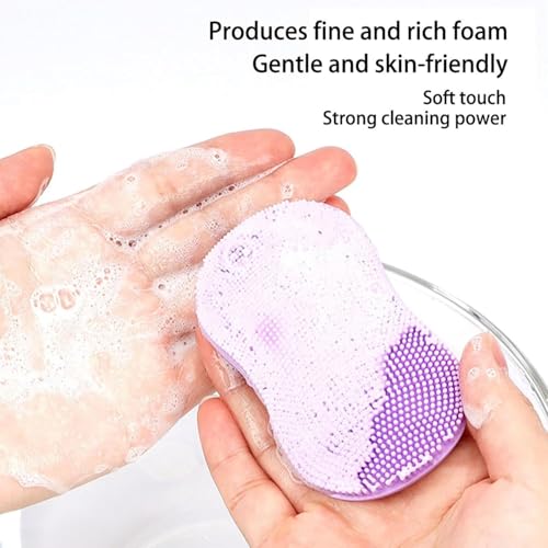 SPAREQUE Face Scrubber for Women and Men, Silicone Face Cleansing Brush Face Scrubbers Soft Exfoliators Cleaning Tool Massage Washing Pore Cleanser Pimples Blackhead Remover Deep Cleans Skin Care 1pcs - Image 3