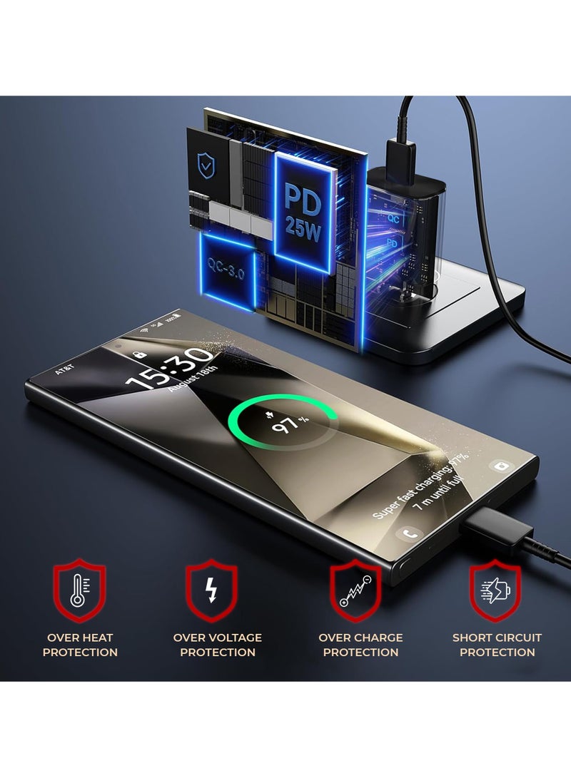 Choosey 25W Samsung Type C Charger - Super Fast Charger With USB C Wall Adapter And 1m USB-C to USB-C Cable, Compatible with Galaxy S Series, Note Series, and USB-C Devices, Android Charger - Image 4