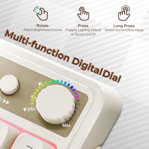 AULA S99 Gaming Keyboard, Wireless Computer Keyboards, Tri-Mode Bluetooth/2.4GHz/USB-C Custom Creamy Keyboard with Number Pad, RGB Backlit Media Knob Cute Programmable Keyboard for PC Gamer - Green - Image 5