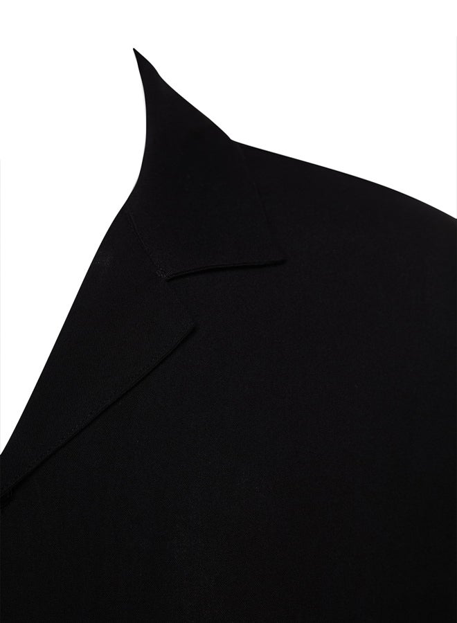 trendyol Black Regular Fit Oversized Collar 100% Viscose Loose Fit Short Sleeve Summer Shirt - Image 5