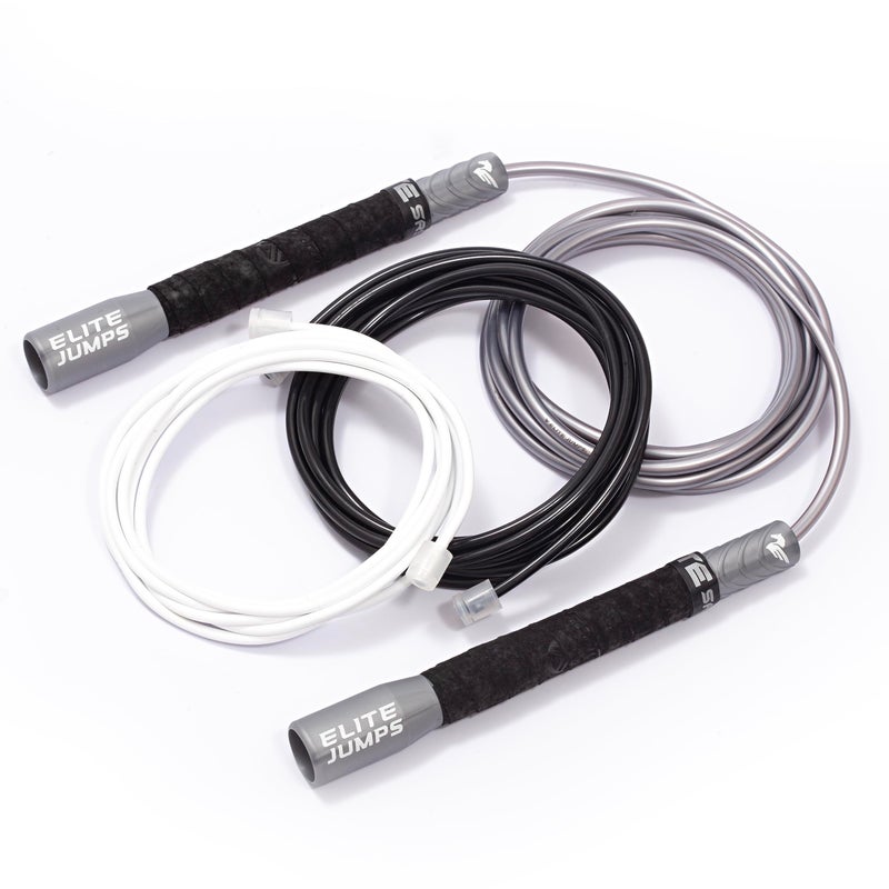 Elite Jumps Freestyle PVC Jump Rope Bundle Premium Quality Adult Jump Ropes for Fitness Lightweight Cardio Skipping Jump Rope for Exercise and Training Unbreakable Grip Tape Handles - Image 2