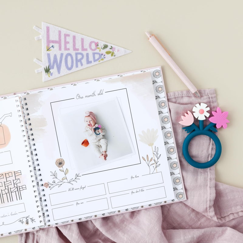 Lucy Darling Baby Memory Book â€“ Wildflower Meadow | Floral Baby Girl First Year Journal & Photo Album | Luxury Keepsake Book for Milestones & Memories | Elegant Gift - Image 3