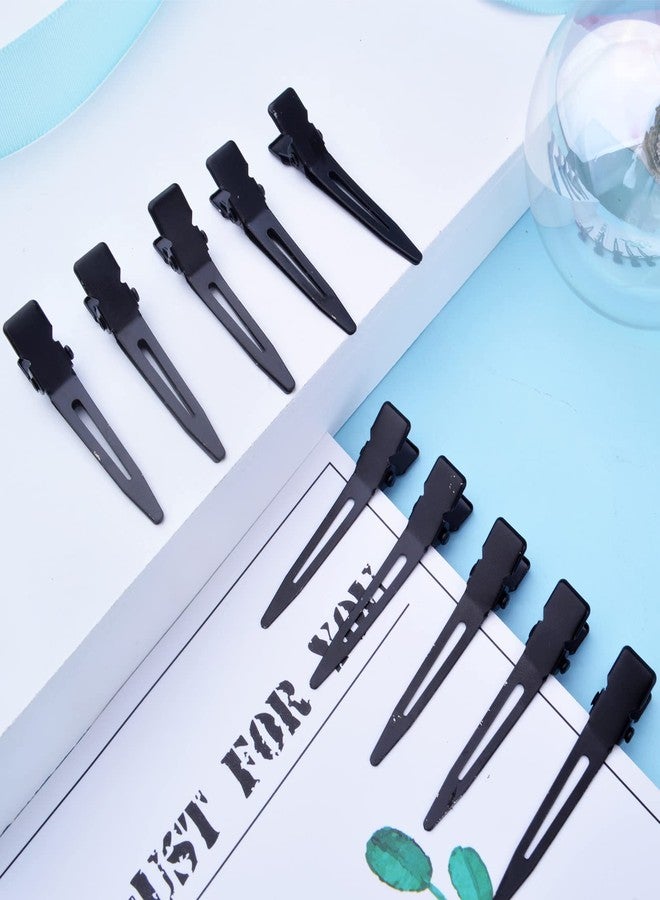 BronaGrand 100pcs Black Single Prong Curl Clips Metal Alligator Hair Pins Styling Clips for Women Men Hair Extensions Salon Haircut, 4.5 cm x 0.8 cm - Image 5
