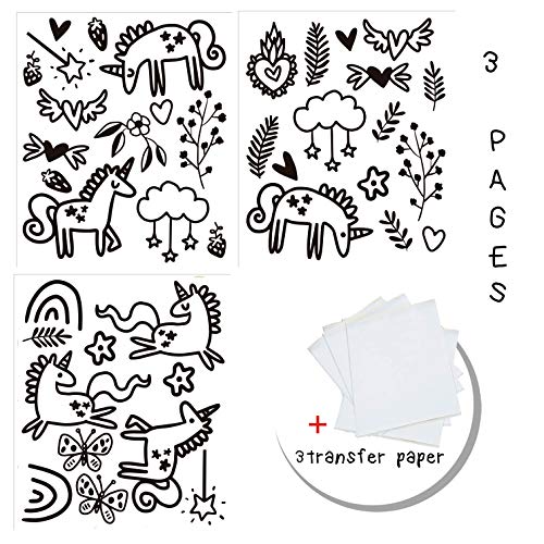 The Boho Design Unicorns and Rainbows Wall Decals Peel and Stick for Kids, Baby Bedroom Nursery and Living Room. 40 pcs Vinyl Wall Stickers Decor (Black) - Image 3