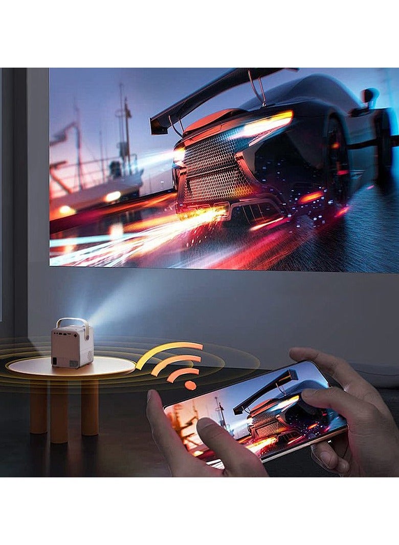 Tripsky T2 1080P Mini Portable Projector with Projector Screen Stand 180ANSI Lumens Android 9.0 5G Dual Band bluetooth 5.0 Home Theater Support Phone Same Screen Four-corner Trapezoidal Correction for Outdoors Travelling Camping Home  - Image 3