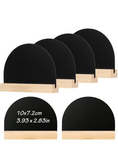 KASTWAVE Mini Chalkboard Signs with Easel Stand, 6-Pack Half Circle Double Sided Chalkboard Wooden Chalkboards for Desktop, Food Signs, Wedding Signs, Message Boards, Place Cards, and Event Decorations  - Image 1