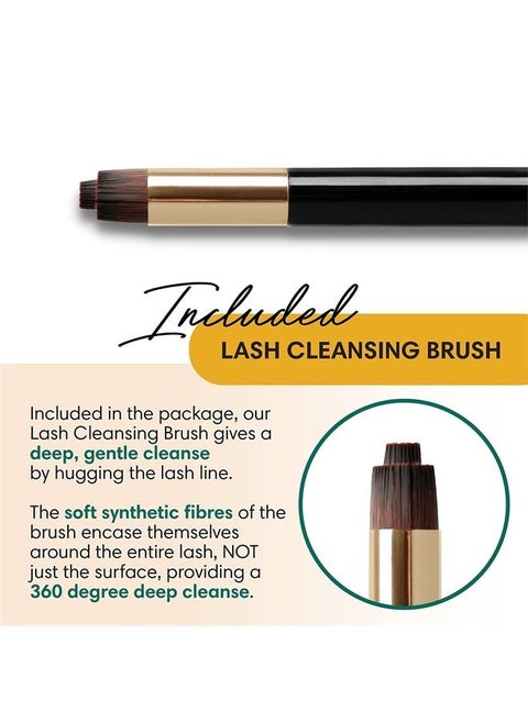 BL Lash Shampoo 50ml bottle + Lash Cleansing Brush for Eyelash Extensions | Easy to use | Gentle wash for eye makeup remover, citrus Lash Foam bath for eyelashes