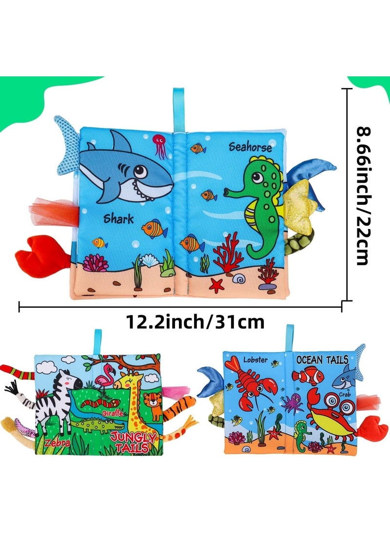 Mr. Penda 2 Packs Soft Baby Cloth Book, Touch and Feel Crinkle Cloth Books for Babies, Infants & Toddler Early Development Interactive Toys, Gifts for Boys & Girls - Image 2