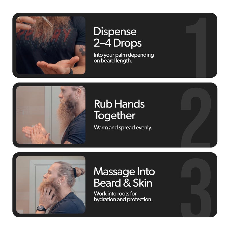 The Beard Struggle - Day Liquid Tonic Beard Oil - Silver Collection (Viking Storm) - Beard Oil for Men - Moisturize, Softens Hair, Reduces Itch - Day Time Beard Growth Oil (1 Fl oz) - Image 3