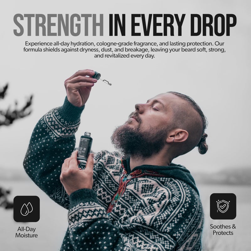 The Beard Struggle - Day Liquid Tonic Beard Oil - Silver Collection (Viking Storm) - Beard Oil for Men - Moisturize, Softens Hair, Reduces Itch - Day Time Beard Growth Oil (1 Fl oz) - Image 5