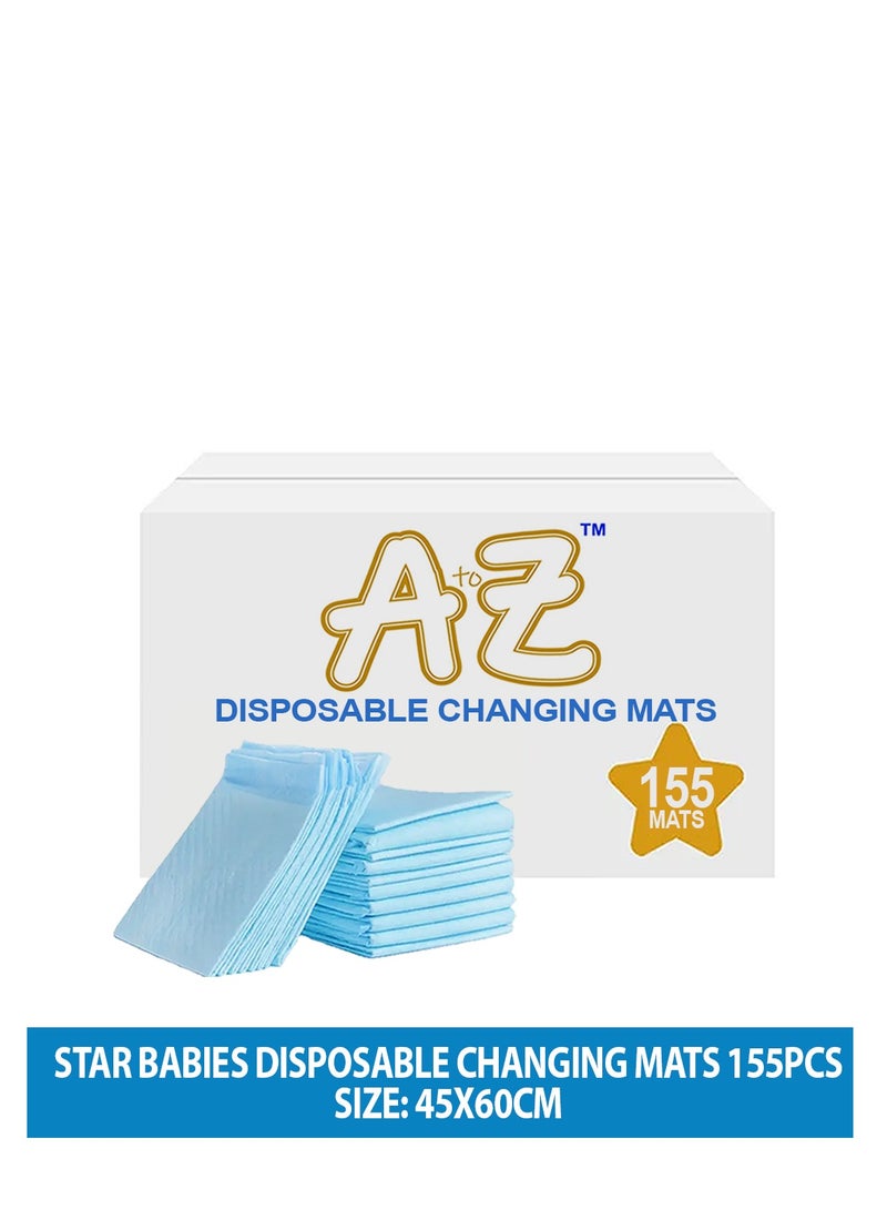 A TO Z A to Z - Disposable Changing Mat size (45cm x 60cm) Large- Premium Quality for Baby Soft Ultra Absorbent Waterproof - Pack of 155 - Blue - Image 2