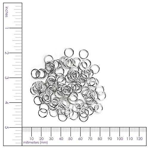 Cousin 100 pc 8mm Open Jump Rings - Silver - Image 3