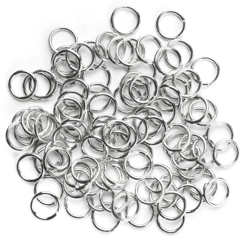 Cousin 100 pc 8mm Open Jump Rings - Silver - Image 2