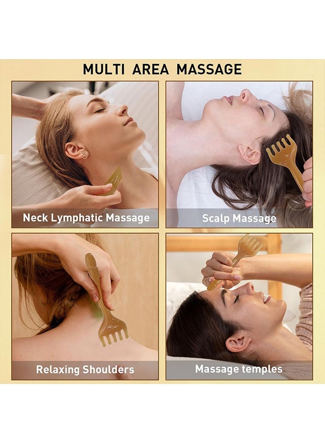 Geustos 2 Massage Combs, 1 Gua Sha Lifting Facial Comb, Manual Massage Tools, Resin Massager, Suitable For Face, Neck, Waist, Etc. - Image 4