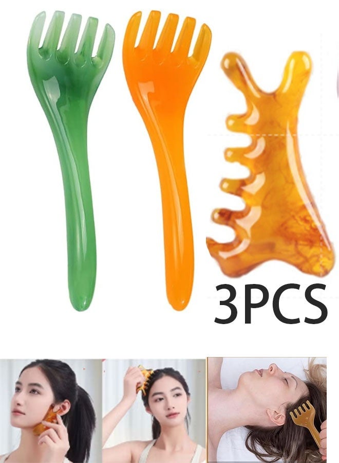 Geustos 2 Massage Combs, 1 Gua Sha Lifting Facial Comb, Manual Massage Tools, Resin Massager, Suitable For Face, Neck, Waist, Etc. - Image 1