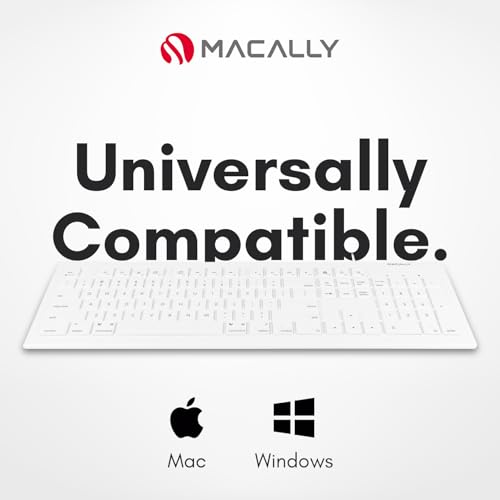 Macally Full Size USB Wired Keyboard for Mac and PC - Plug & Play Wired Computer Keyboard - Compatible Apple Keyboard with 15 Shortcut Keys for Easy Controls & Navigation of Macbook Pro/Air, iMac - Image 3