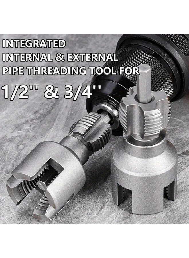 Integrated Internal External Pipe Threader 1 2 3 4 Inch Dies Electric Drill Compatible - Image 3