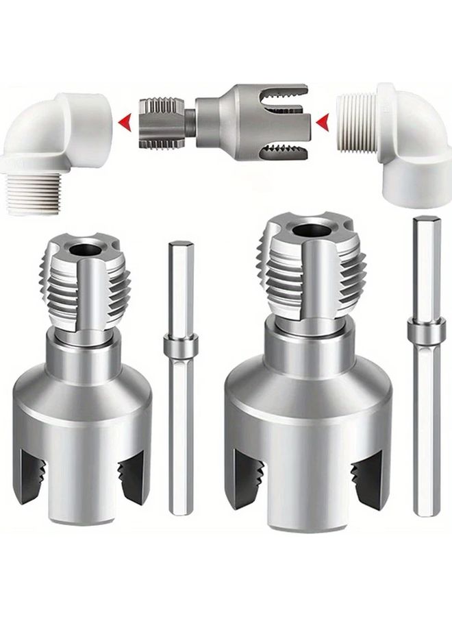 Integrated Internal External Pipe Threader 1 2 3 4 Inch Dies Electric Drill Compatible - Image 1
