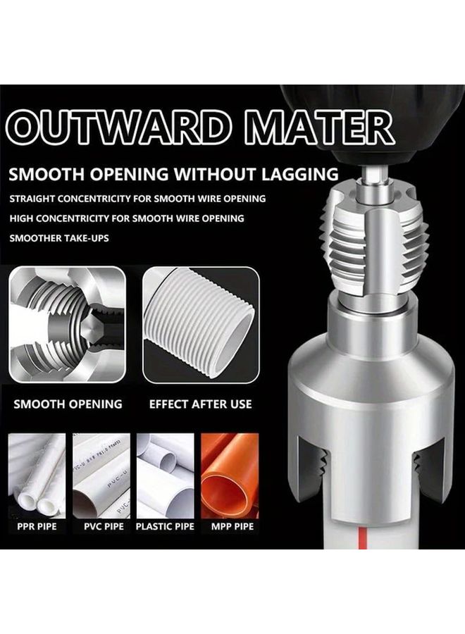 Integrated Internal External Pipe Threader 1 2 3 4 Inch Dies Electric Drill Compatible - Image 4