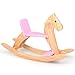 KRAND Wooden Rocking Horse Baby Ride On Toy for Toddler Rocking Horse Classic Design with Pedal and Safe backrest for Toddlers Pink - Image 3