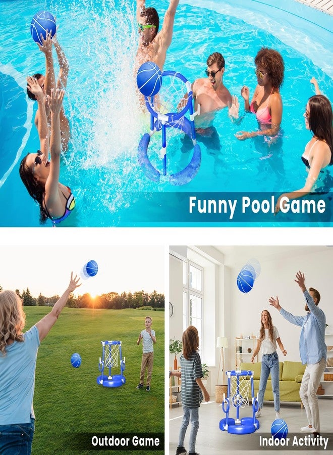spring flower SpringFlower - Basketball Hoop Swimming Pool Summer Pool Floating Toy for Basketball Pool 2 in 1 Kids Adults Summer Pool Outdoor Game with Ring - Image 4