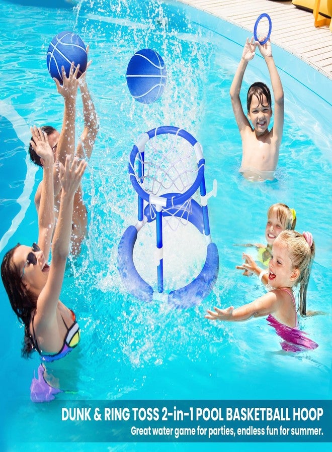 spring flower SpringFlower - Basketball Hoop Swimming Pool Summer Pool Floating Toy for Basketball Pool 2 in 1 Kids Adults Summer Pool Outdoor Game with Ring - Image 3