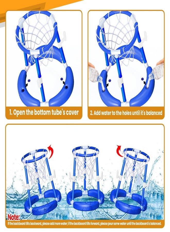 spring flower SpringFlower - Basketball Hoop Swimming Pool Summer Pool Floating Toy for Basketball Pool 2 in 1 Kids Adults Summer Pool Outdoor Game with Ring - Image 5