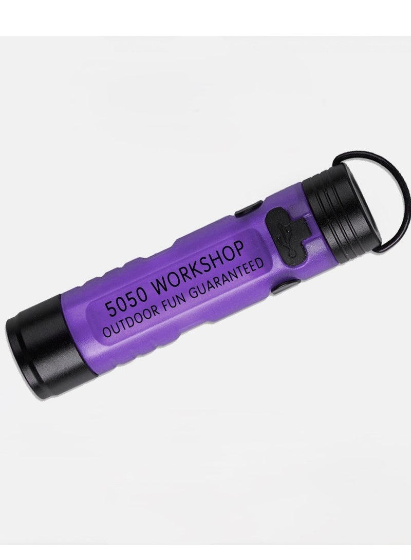 Small flashlight is powerful - 200mAh 350 lumens rechargeable flashlight with 11 light modes, magnetic handheld flashlight for emergencies, camping, hiking  - Image 1