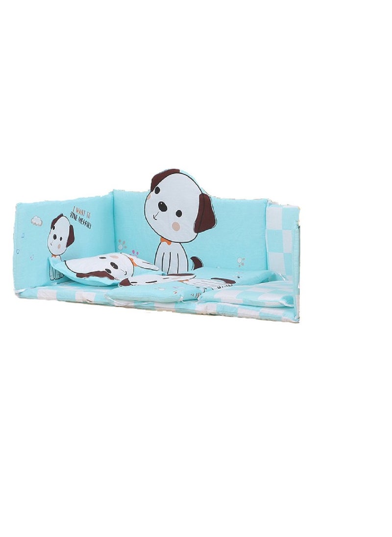 6Pcs Set Crib Bumper For Newborn Pure Cotton Bed Protector, Easy To Remove And Washable.