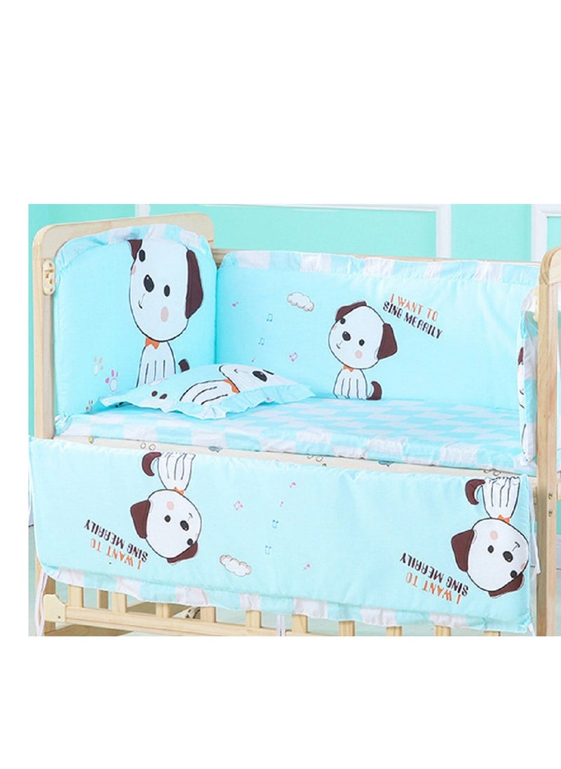 6Pcs Set Crib Bumper For Newborn Pure Cotton Bed Protector, Easy To Remove And Washable.