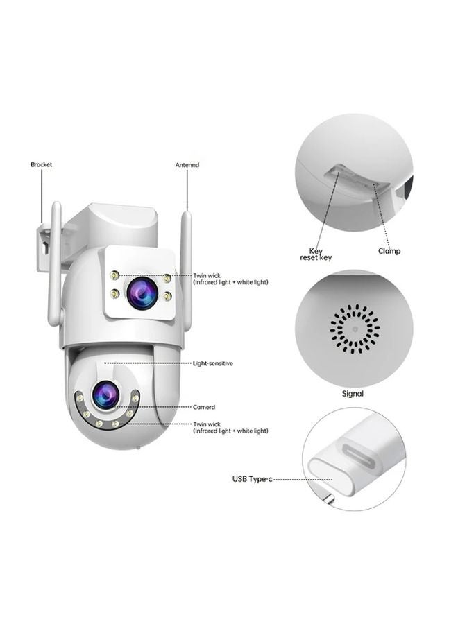 Q2k Color 3MP Dual Lens 355 Degree Panoramic WiFi Security Camera IPX6 Two Way Call Color Night Vision Motion Detection - Image 1