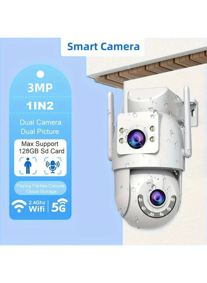 Q2k Color 3MP Dual Lens 355 Degree Panoramic WiFi Security Camera IPX6 Two Way Call Color Night Vision Motion Detection - Image 3