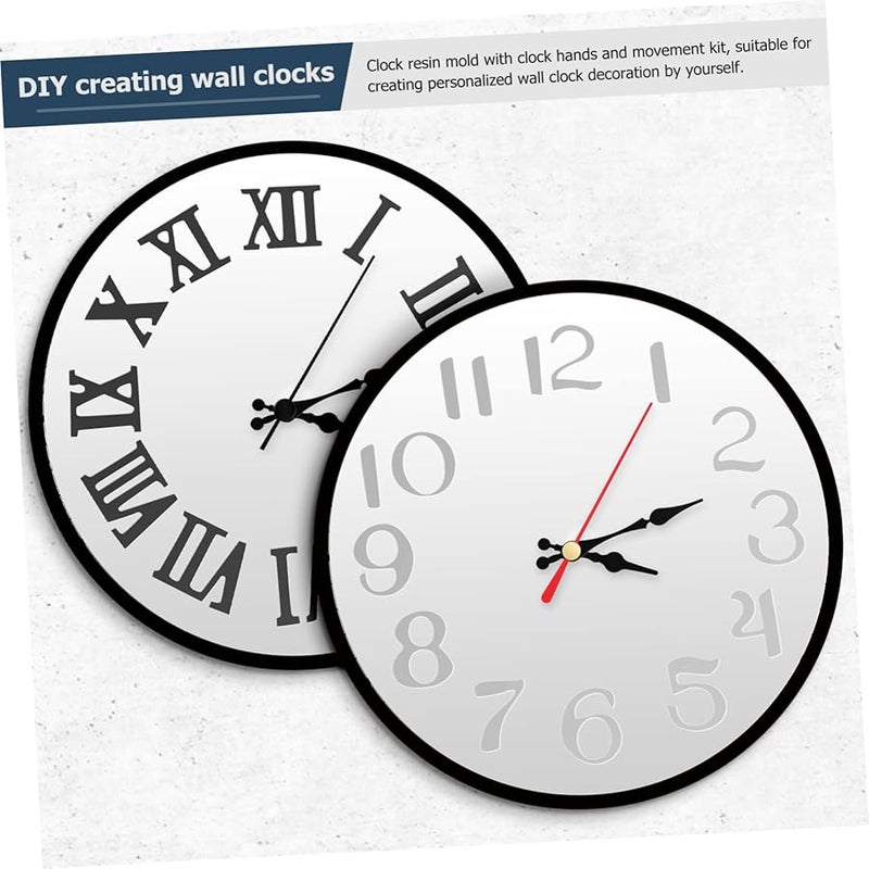 طقم آلية الساعة مع قالبين من السيليكون يعمل بالبطارية لمشاريع الساعات DIY - Image 4