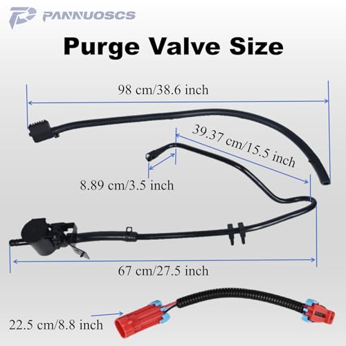 PANNUOSCS Vapor Canister Vent Solenoid 911-239 Compatible with 1999-2010 Chevy Suburban Silverado 1500 2500 3500/GMC Sierra 1500 2500 3500 for 4.3L/4.8L/5.3L/6.0L/8.1L Purge Valve Solenoid Hose Replace#15086429 - Image 2