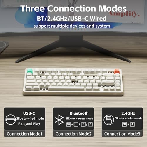 NuPhy Node75 Wireless Mechanical Keyboard 75 Hot Swappable Custom Keyboard 82 Keys Computer Gaming Keyboards Supports Touch Gestures PBT Keycaps RGB Backlit Bluetooth24GHzUSBC - Image 3